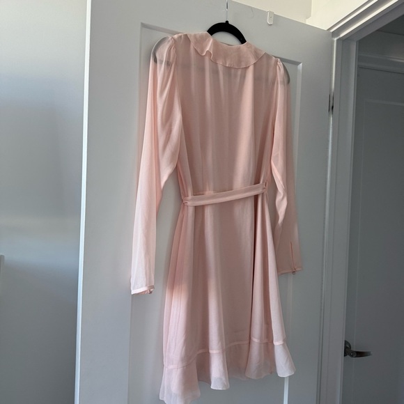 Aritzia Wilfred pale powder pink Louise ruffle wrap dress - size Medium (M) - Picture 5 of 7